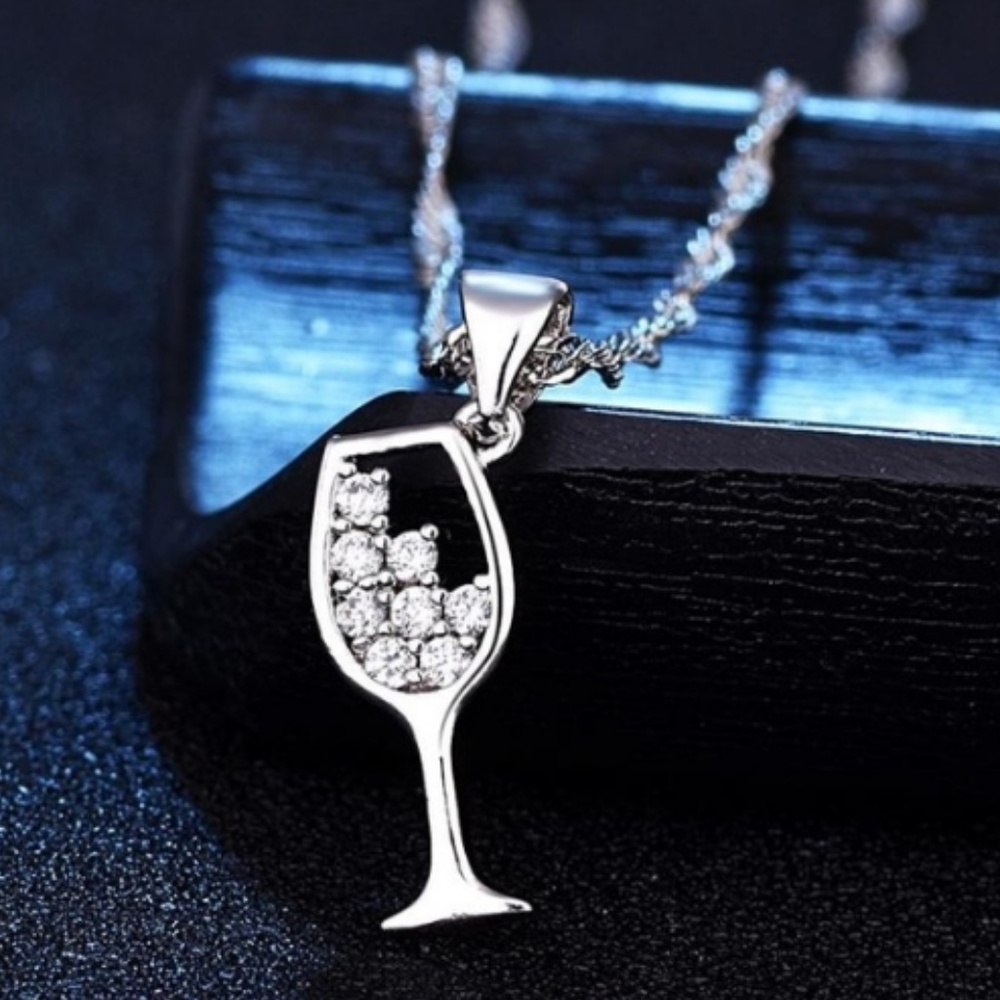 Champagne Toast Wine Glass Pendant